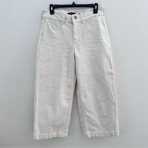 Banana Republic Cream High Rise Wide-Leg Cropped Jeans Size 6